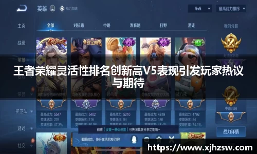 王者荣耀灵活性排名创新高V5表现引发玩家热议与期待