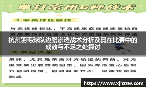 杭州羽毛球队边路渗透战术分析及其在比赛中的成效与不足之处探讨